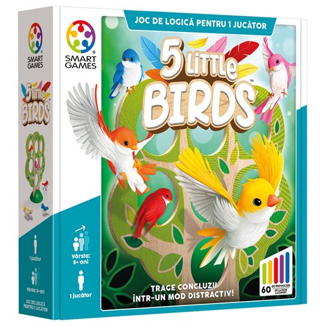 Smart Games - 5 Little Birds, joc de logica cu 60 de provocari, 5+ ani, editie lb. Romana - imagine 6